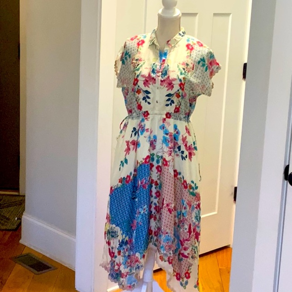 VINTAGE Small Silk Johnny Was Handkerchief Dress